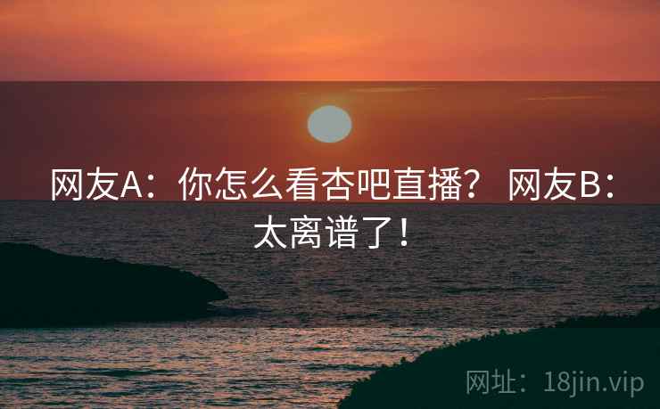 网友A：你怎么看杏吧直播？ 网友B：太离谱了！